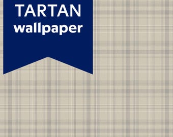 Tartan - Vintage Greige- Kitchen & Bathroom Backsplash - Peel and Stick Wallpaper - Large, 127x152cm/ 50"x60" Plaid, Farmhouse Backsplash