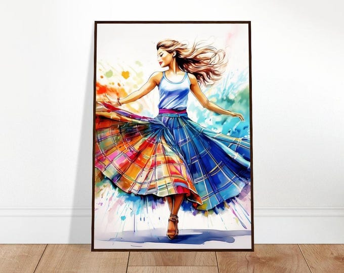 Scottish Dancer Poster: Wooden Framed Wall Art