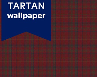 Tartan Pattern - Highland Berry - deep maroon - Kitchen & Bathroom Backsplash - Peel and Stick Wallpaper - Large, 127x152cm/ 50"x60" - Plaid
