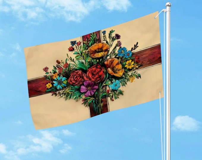 Hand-Drawn English Flag: Heavy-Duty Three-Layer Polyester, 36"x24"