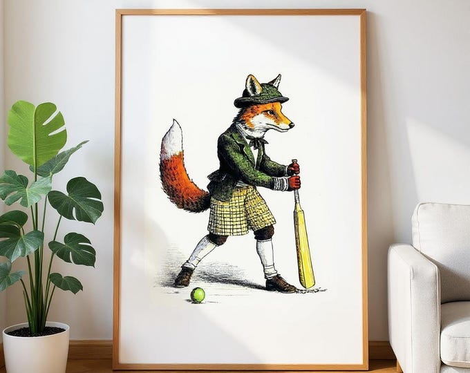 Victorian Fox Illustration: Framed British Art Poster