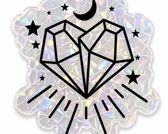 Atrapasueños de cristal celestial / Vinilo decorativo holográfico de luna y estrellas para ventana, creador de arcoíris, decoración mágica para el hogar