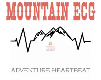 Vinilo adhesivo Mountain Heartbeat / ECG / para camión, coche, botella de agua, portátil