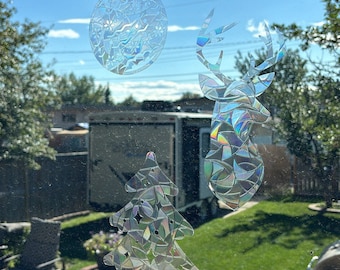 Adhesivos navideños para ventanas: Decoraciones navideñas de vinilo reutilizables