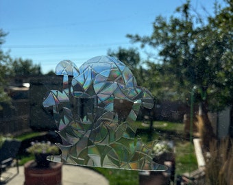 Adhesivo para ventana con diseño de bosque de setas: Adhesivo reutilizable para atrapar el sol