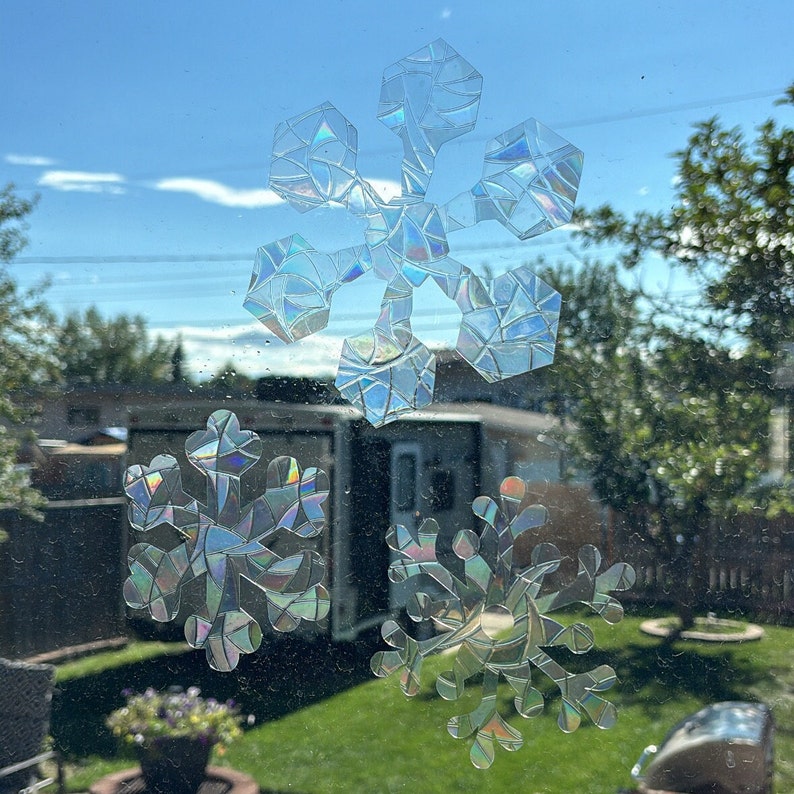 Winter Window Clings Reusable Vinyl Sun Catcher Stickers for Snowflake