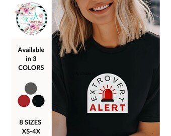 Camiseta gráfica "Extrovert Alert" - Camisa unisex de moda peculiar