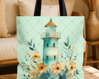 Lighthouse and Anchor Double Sided Tote Bag