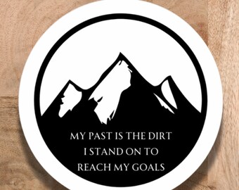 Inspirational Mountain Sticker: Motivational Vinyl Decal for Laptop, Car, Journal