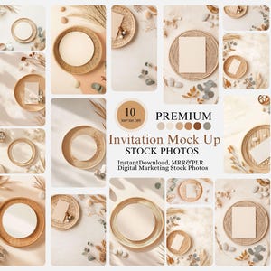 Boho Card Mockup: Wedding Invitation Stationery (Digital File)