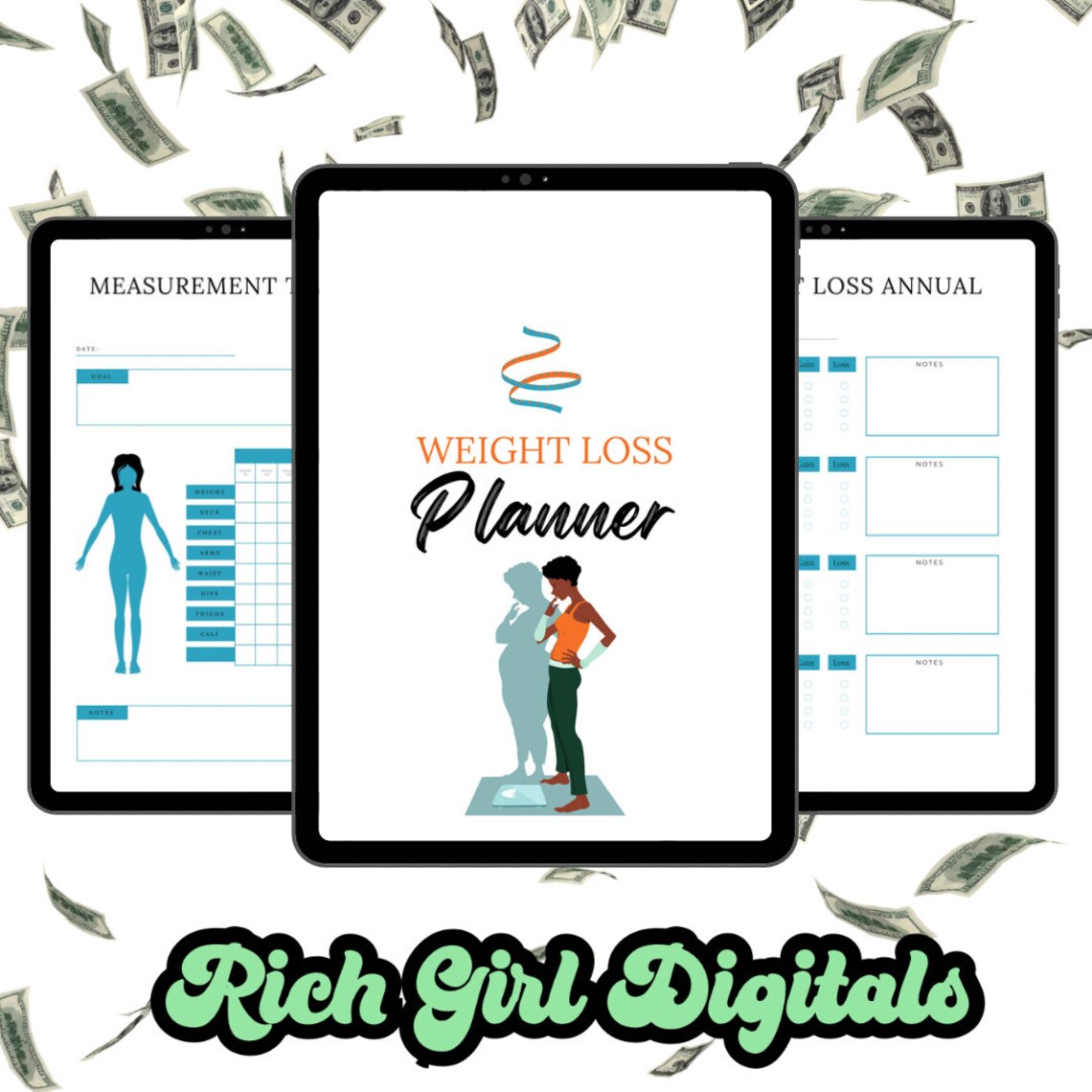 Weight Loss Planner Weight Loss Digital Planner Weight Loss Printable
