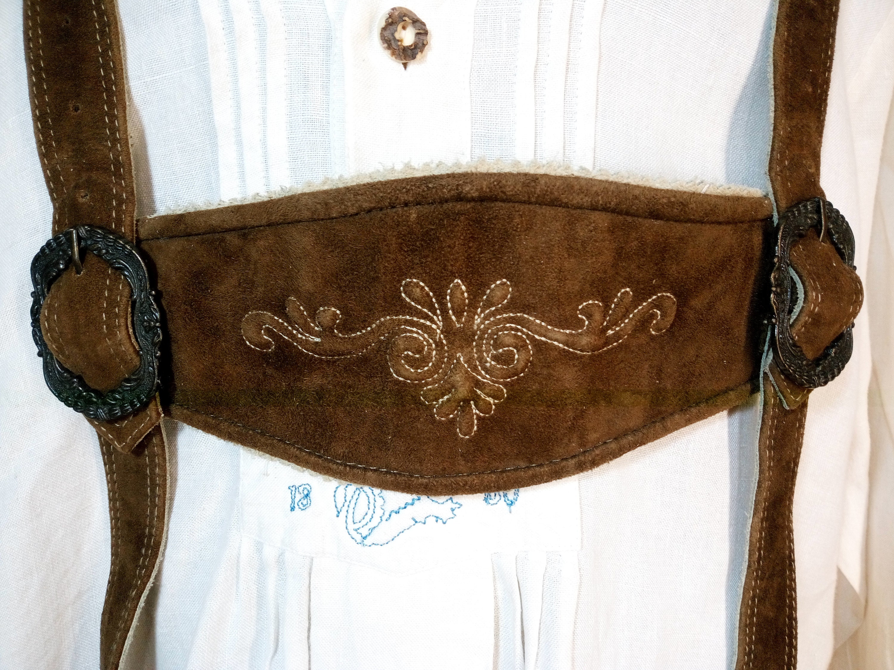 Pantalon Court En Cuir Homme Avec Bretelles - Costume Bavarois - Pour Fête De La Bière, Événements