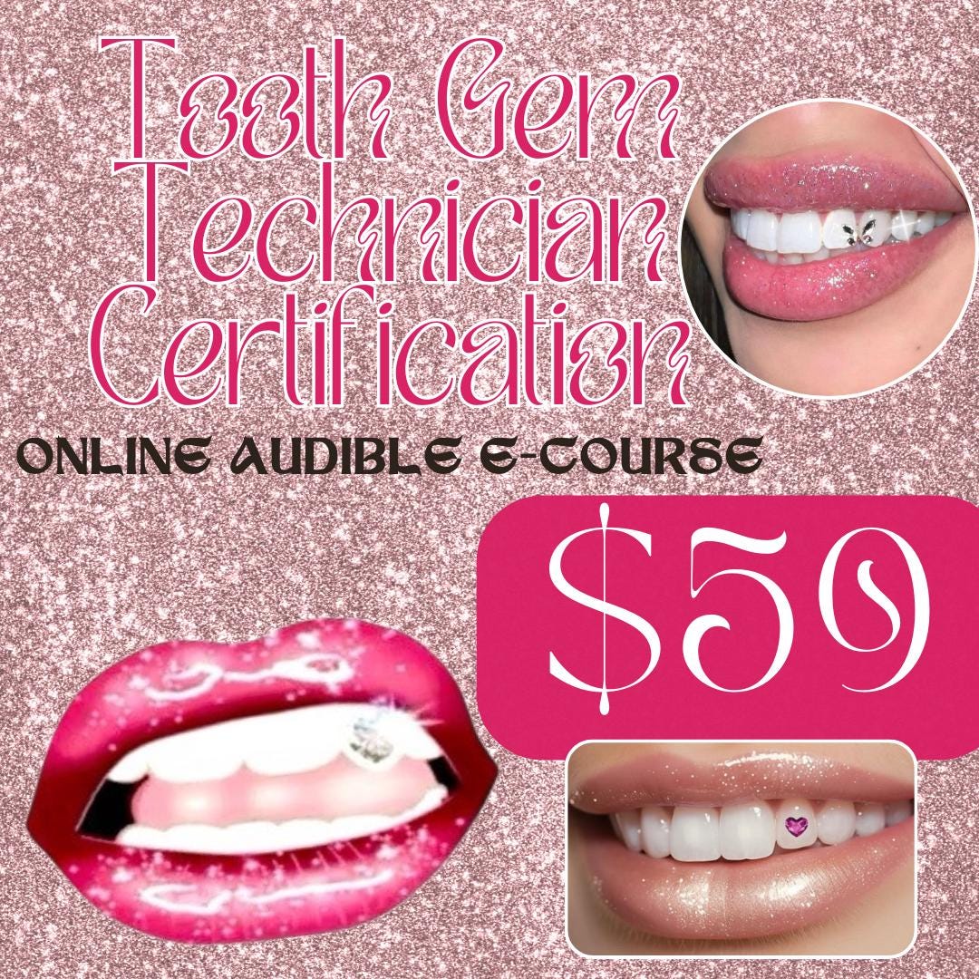 Tooth Gem Online E course Certification audible Etsy