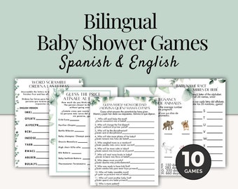 10 Juegos Bilingües Español Inglés Baby Shower / 10 Juegos Bilingües en Español e Inglés para Baby Shower