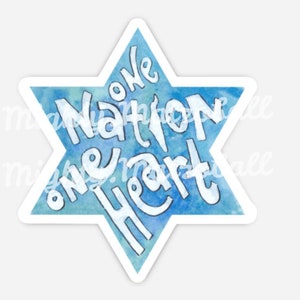 One Nation One Heart Fight Antisemitismus Israel Jüdischer Stolz Aufkleber