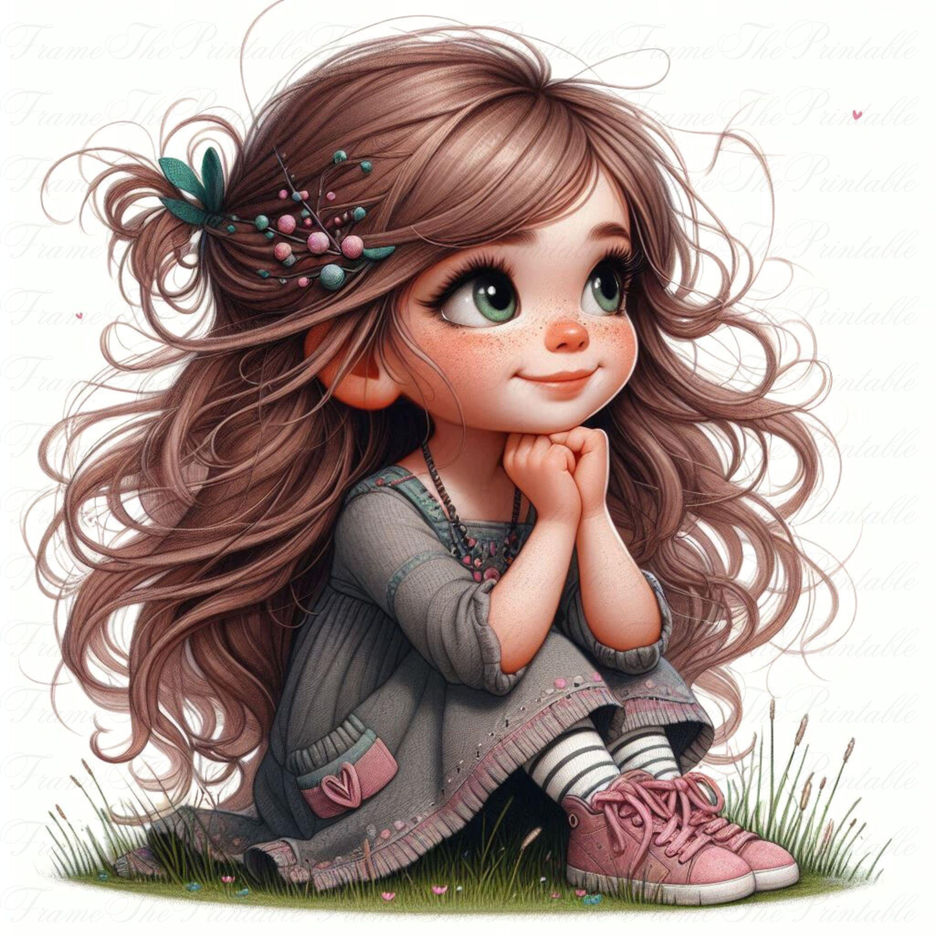 Zijkant profiel meisje - Etsy België, image size:3000x3000