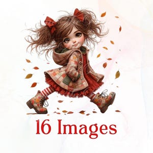 Ragazza carina e adorabile Clipart Uso commerciale Effimero stravagante Fantasy Junk Journal Kit Carta artigianale Scarica Bambola Stampabile Album 300 DPI
