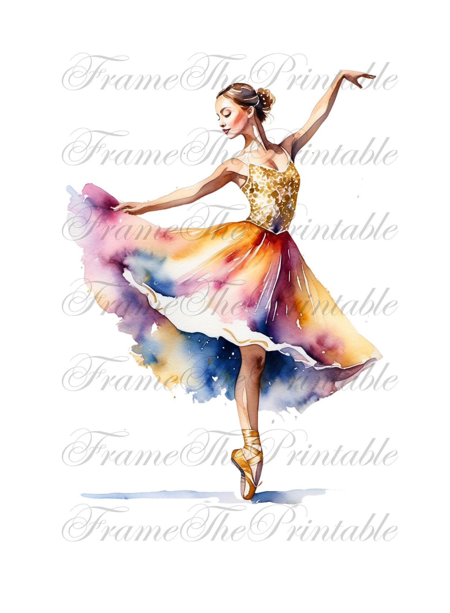 踊るバレリーナのクリップアート 水彩画の女性アート 高解像度PNG