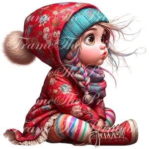 Süßes Mädchen entzückend Clipart Kommerzielle Nutzung Skurril Ephemera Fantasy Junk Journal Papier Handwerk Downloads süße Puppe druckbare Bild Sammelalbum