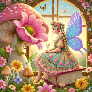 Floral Schmetterling Fee Vintage Clipart Wunderlich Fantasy verzaubert Mädchen 12 Bilder High Res JPG Bundle-Ethereal Art für Scrapbook und Handwerk