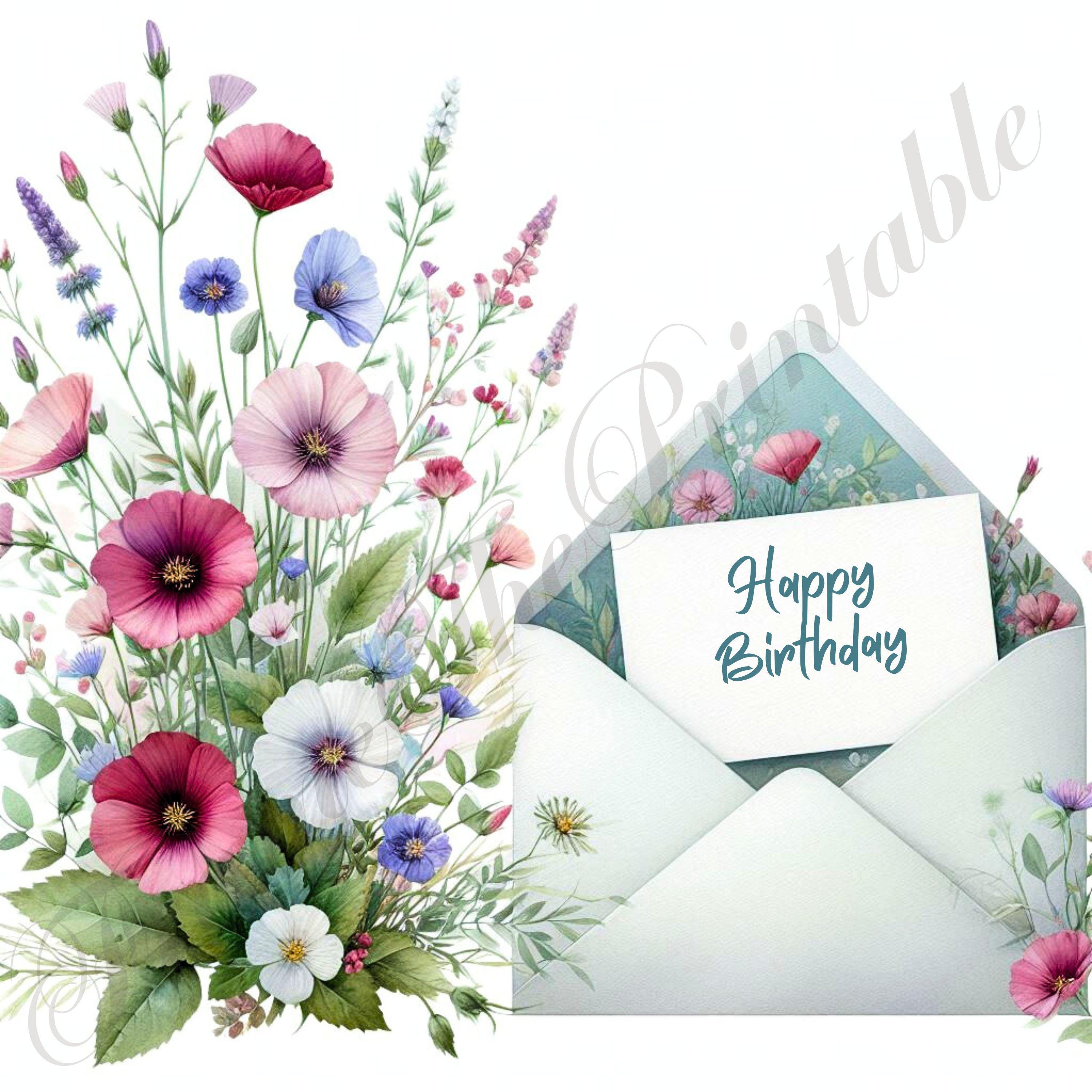 UK Greetings Geburtstagskarte Für Sie – Mit Hellem Blumen-Design & Goldfolien-Prägung, Inkl. Umschlag