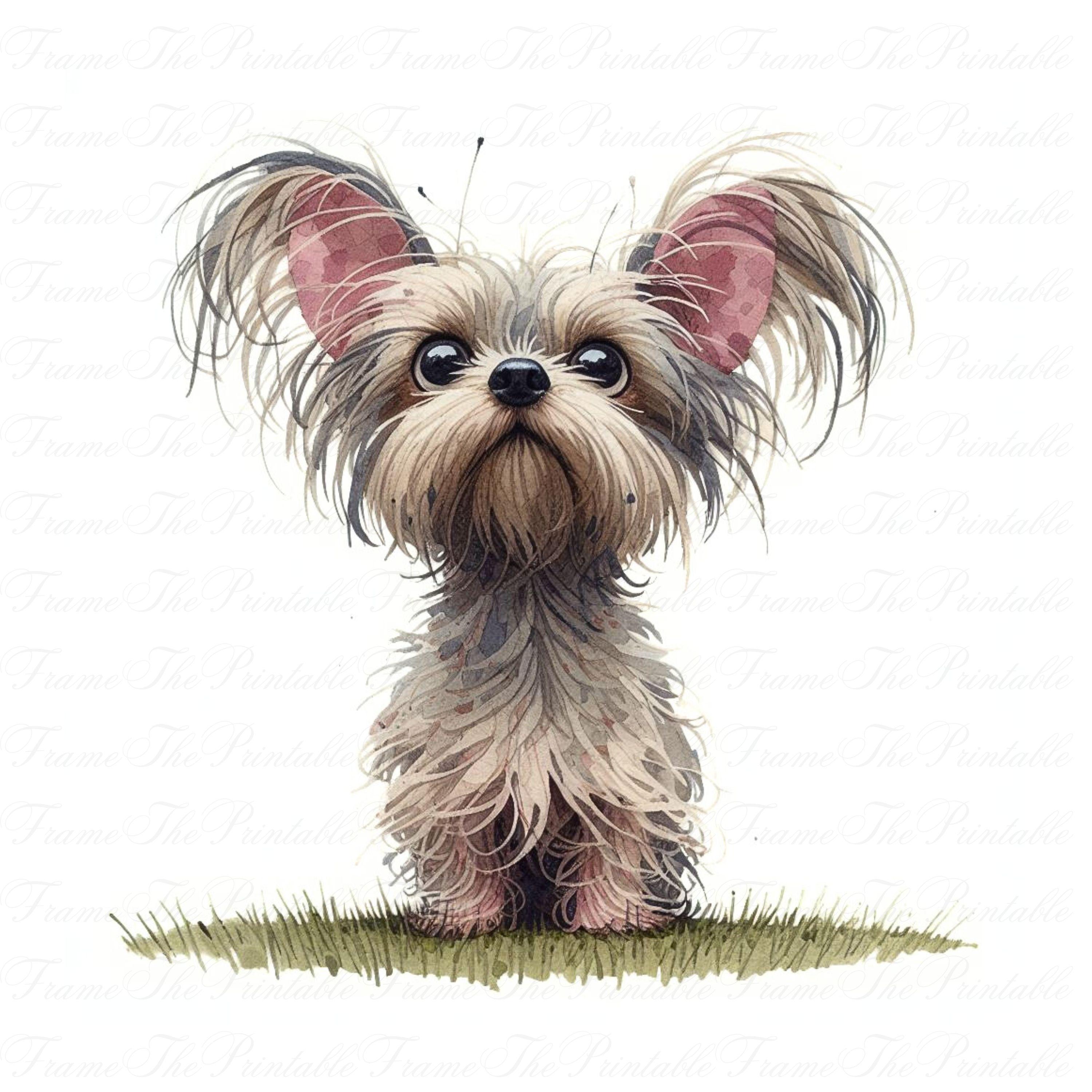 Quirky Cute Dog Clipart Bundle, Funny Puppy Pngs, Watercolour Cartoon ...