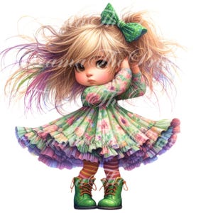 Süsses Mädchen entzückend Clipart kommerzielle Nutzung wunderliche PNGs Fantasy Junk Journal Papier Handwerk Downloads süße Puppe druckbare transparente 300 DPI
