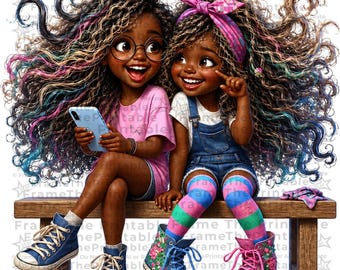 Best Friends Clipart, Besties Clipart, Friendship Clipart, Little Girls Clipart
