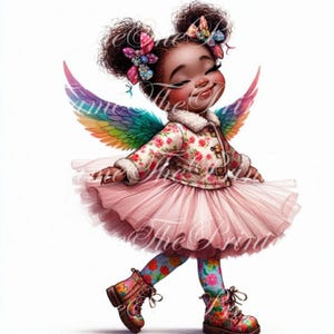 Schattig Afrikaans dansend meisje sensueel attent JPG Clipart 12 foto's kaarten uitnodiging plakboek Afdrukbare afbeelding downloaden Bulk
