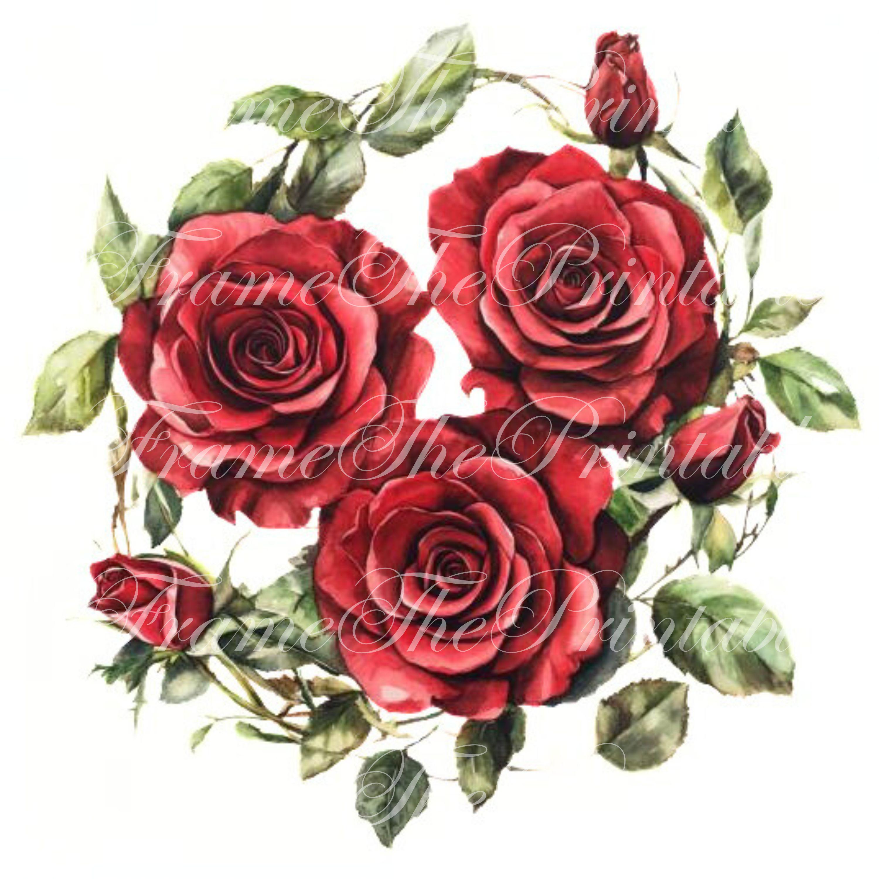 Red Roses Bouquet Clipart JPG PNG Commercial Use Floral Fantasy Junk ...