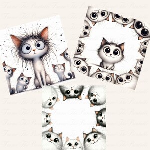 Lot de cliparts chatons originaux, amis animaux drôles, téléchargement numérique, chats mignons, Images haute résolution, Images imprimables pour la fabrication de cartes