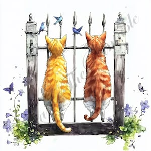 10 chats originaux avec des cliparts d'oiseaux, des animaux rigolos, des images clipart comiques, un lot fantaisiste, un ensemble de créations en papier numérique pour les cartes