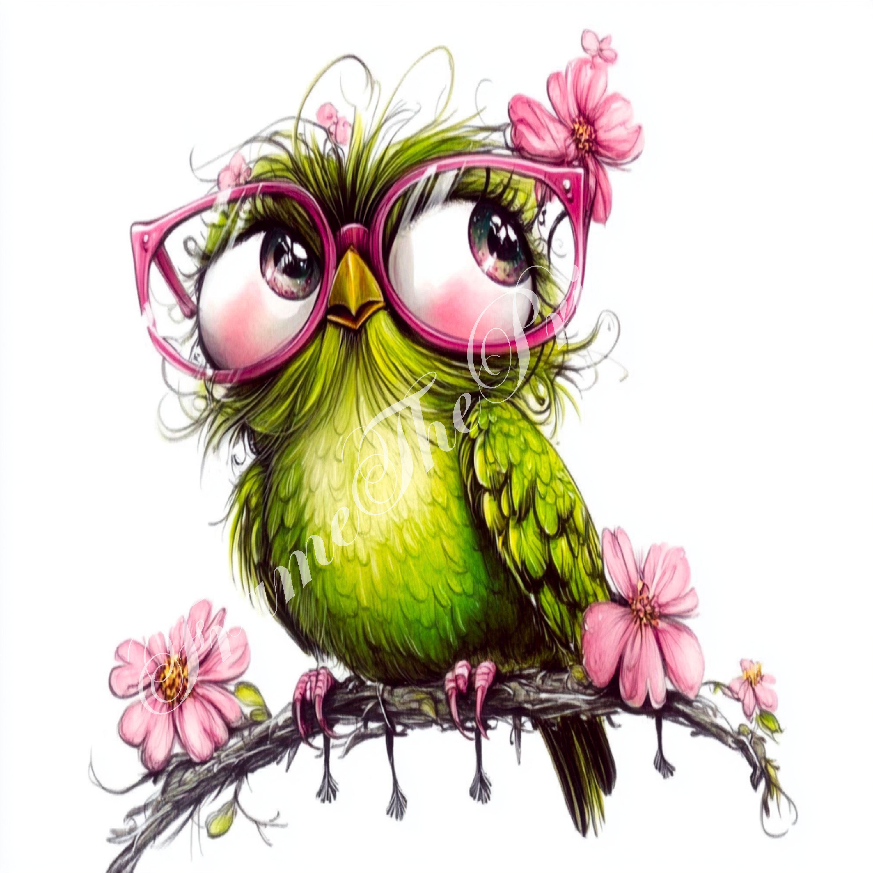 12 Quirky Birds Funny Animals Clipart Whimsical Birds Fantasy Junk ...