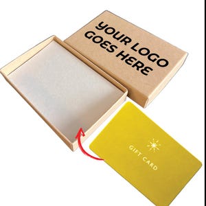 Made in USA - 100 Boxes - Custom Printed Natural Kraft Gift Card Boxes