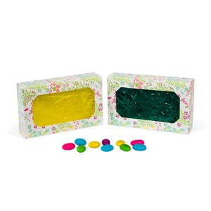 Made in USA - 50 Boxes - Cookie Boxes-Garden with Window - Grease Resistant - Food Safe