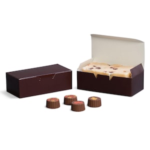 Made in USA - 50 Boxes - Candy & Fudge Boxes - 1/2 lb. Brown