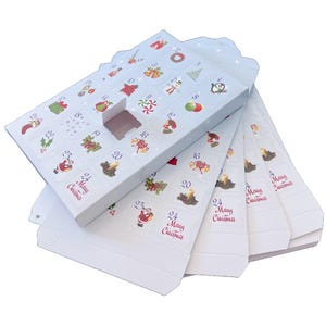 Made in USA - 10 Sets - Fillable (empty) Advent Calendar Candy Boxes and Trays - Blue - 10 Boxes and 10 Clear Trays - Food Safe