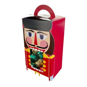 MADE IN USA - 50 Boxes - 1 lb. Nutcracker Window Candy Boxes - Handles. Food Safe