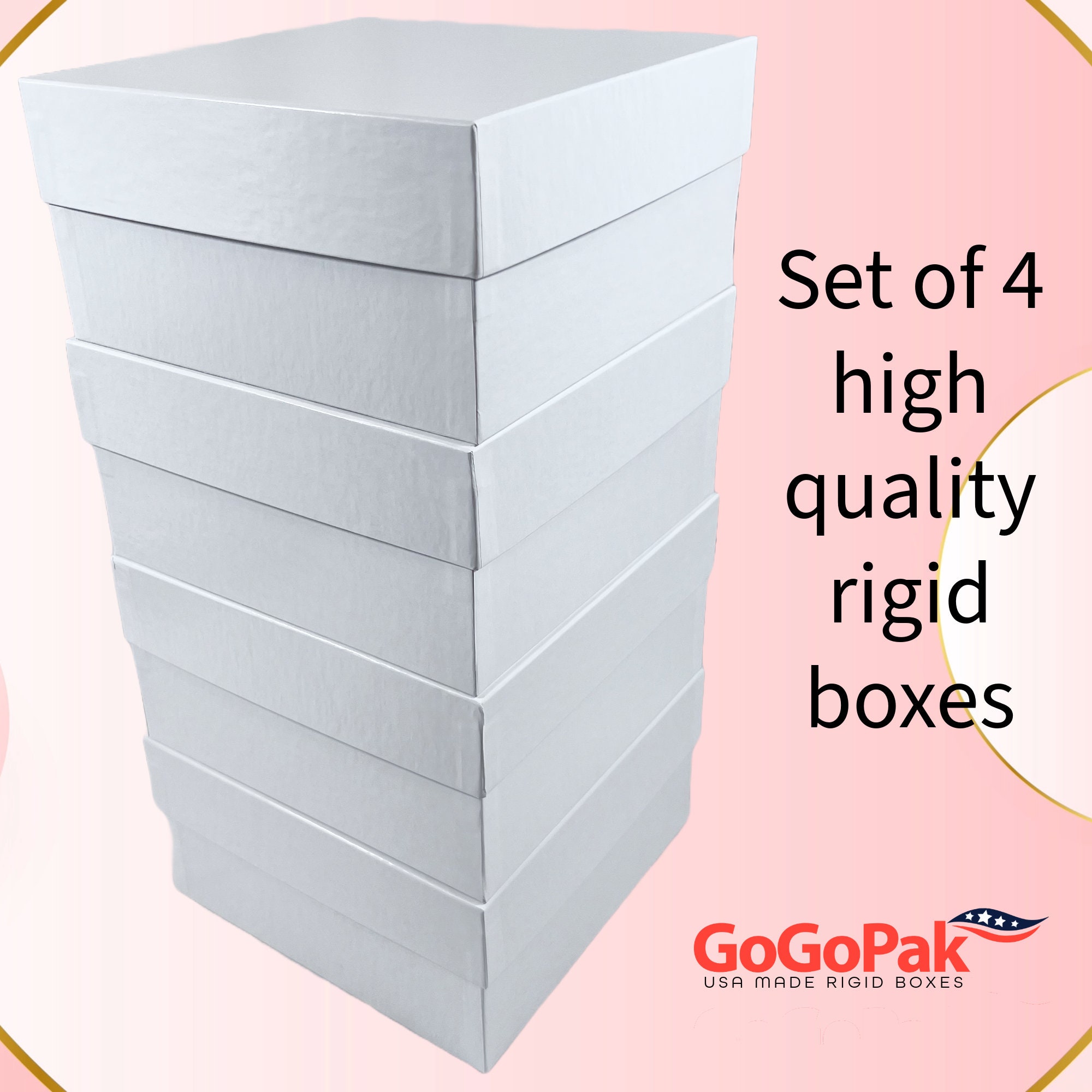 4 Bridesmaids Proposal Luxury Boxes-gloss White-2 Piece Rigid Lid and ...