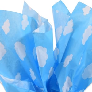 Made in USA - 240 Sheets - Puffy Clouds Patterned Tissue 20" x 30" Sheets - 100% Recycled
