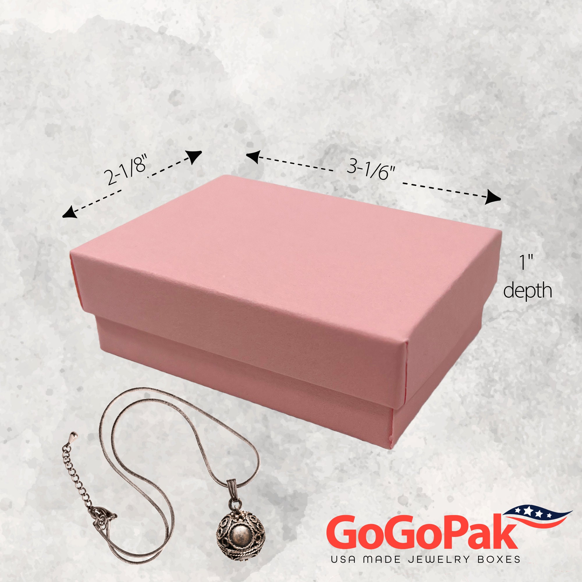 Made in USA - 100 Boxes - Matte Pink Jewelry Boxes - Cotton Filled - 3 ...