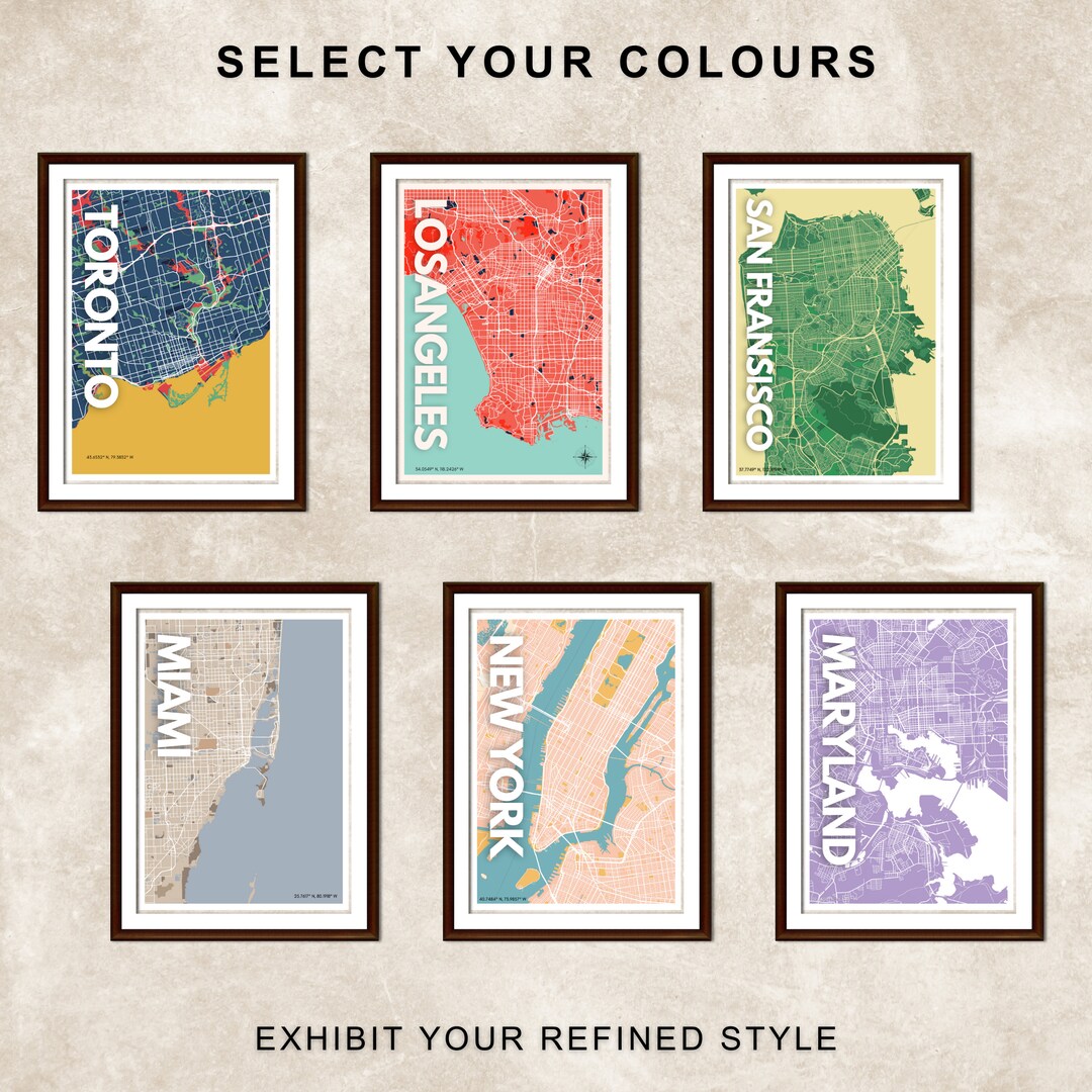 Set of 3 Custom Map Where We Met - Il 1080xN.5787975697 Ktlx