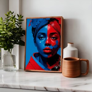Digital Download, Portrait Mix Media Artwork, Perfect for Wallpapers and Laptops, Printable Art