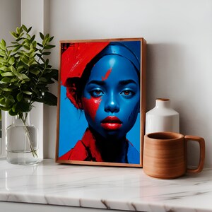 Digital Download, Portrait Mix Media Artwork, Perfect for Wallpapers and Laptops, Printable Art