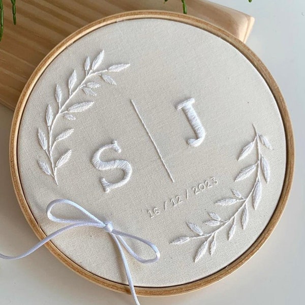 Couples Initials Embroidery Hoop