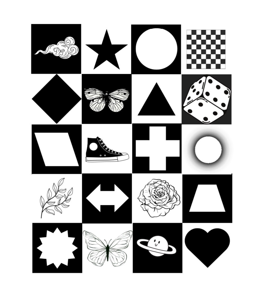 Black and White Montessori Printable Sensory Card for Infant ...
