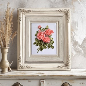 PDF Ribbon Embroidery Pattern Video Instructions Digital Download Tutorial Beginners Ribbon Embroidery diy ribbon embroidery file