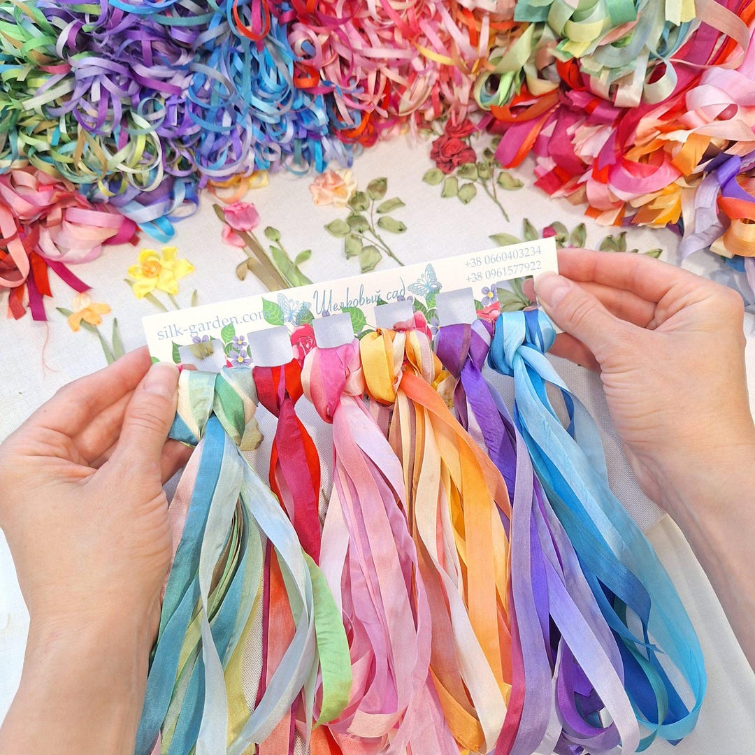 13mm Silk Ribbon 25 Meters Variegated, 100 % Pure Silk, Ribbon ...