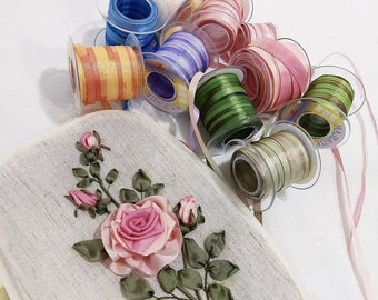 Variegated Majestik ribbon 2,4,7,13,25mm  Ribbon by the Yard Doll Making Ribbon embroidery Hand embroidery Sewing Jewelry Wedding Hair Bows