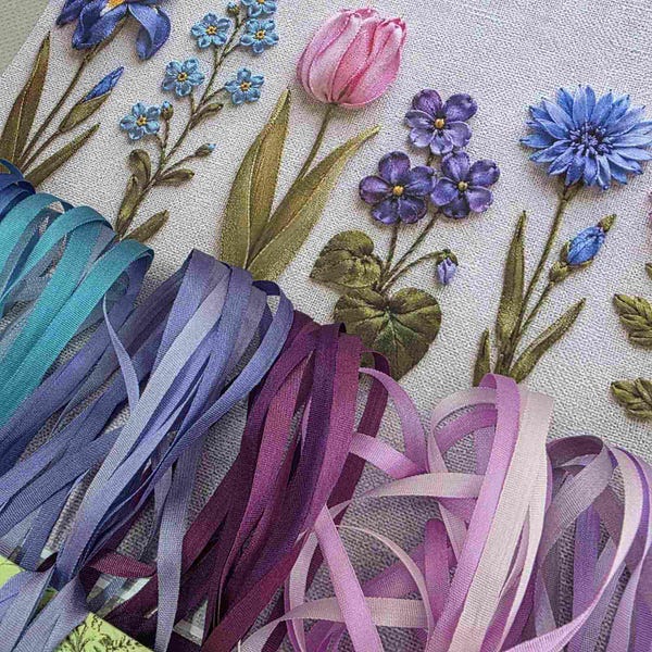 Cinta de seda monocromática de 4 mm: Seda morada para manualidades, decoración de bodas y bordados.